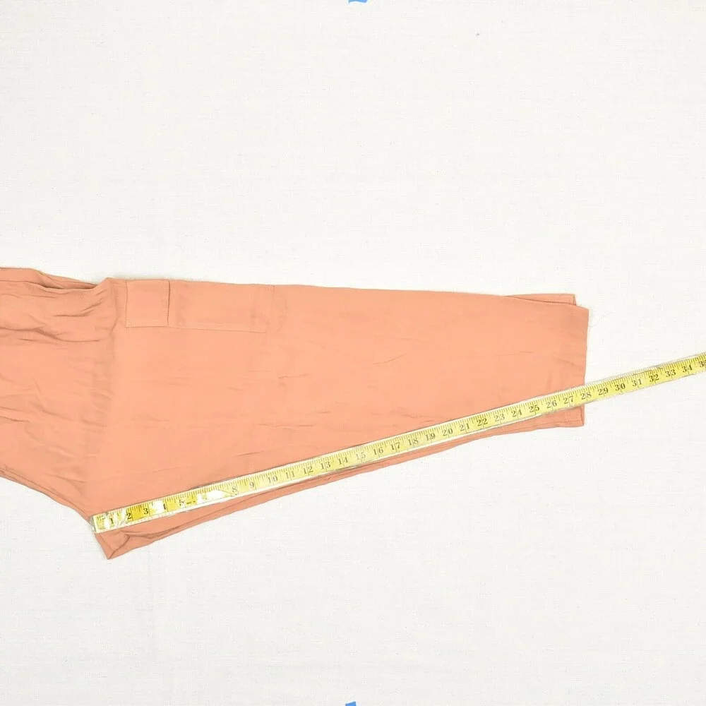 NEW Nine West Women Cargo Tapered Pants Rayon Orange Size XL Zip Solid